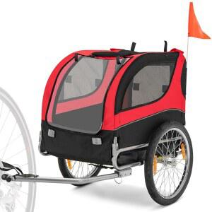 자이언텍스 도그 자전거 트레일러, 중대형견용 자전거 트레일러 왜건, 20인치 휠, 지퍼 도어 3개, 리플렉터 8개, 레드 플래그 1개, 자전거용 접이식 도그 , 최대 88파운드까지 보관할 수