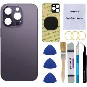 수리 도구 키트 및 매뉴얼딥 퍼플이 포함된 iPhone 14 Pro 6.1인치용 OEM 후면 유리 교체