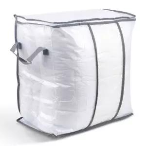 PVC 투명 이불 보관커버 46 그레이 가방 정리 겨울옷/의류 용량 압축 리빙 이사 주머니 보따리 대형
