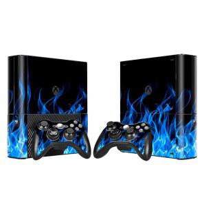 마이크로소프트 Xbox 360 스킨 블루 데칼 보호 무료 E 개의 두 컨트롤러 비닐 전신 포함되어 플레임이 커버 무선 스티커와 콘솔용 랩 있습니다