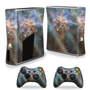 Xbox 360 S | 제거 마감 이글 스타일 쉽게 및 높은 네뷸라 글리터 - 가능 변경 콘솔용 적용, 고광택 광택 마이티스킨 내구성 미국산 스킨 보호,