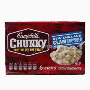 캠밸 청키 뉴잉글랜드 클램 차우더 스프 캔 505g 6캔 대용량 크림 조개 감자 코스트코