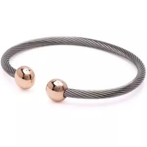 QRAY 로즈 골드 콤보 디럭스 용 스틸 골프 운동 팔찌 남성 C자형 건강 웰니스