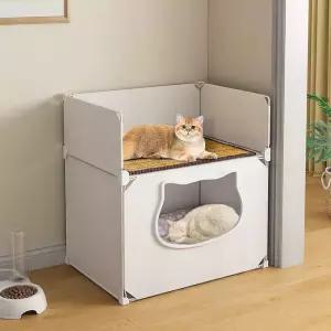 해이프 고양이 숨숨집 이층 사계절 강아지 캣하우스 라탄