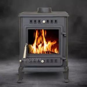 클래식 주물 화목난로 소형 No.091 (20py) 벽난로 내열유리창 난방기 장작