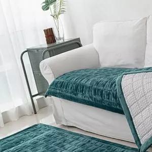 에메랄드톤 극세사 쿠션패드 돌쇼파 전용 겨울용 포근한 거실용 매트