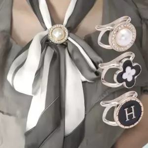 [사러왕]고급 스카프링 쁘띠 스카프 고리 홀더 체인 큐빅 보석 진주 스카프 브로치 악세사리