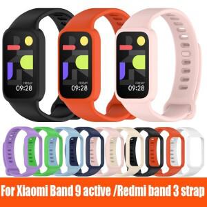 Xiaomi Band 9 액티브 스트랩 실리콘 시계 Redmi mi 3 용 통기성 스마트 밴드 교체 팔찌