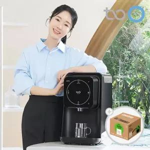 풀무원투오 미니 워터 디스펜서 무타공 냉온수 정수기 스모키블랙 PWD-100SB 워터팩
