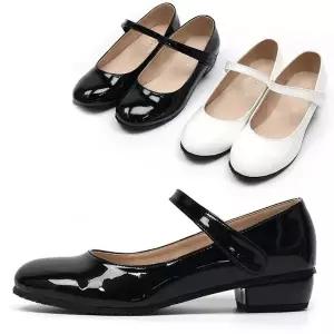 콩쿨 교복 초등 어린이 아동 주니어 여아 에나멜 민자굽 구두 신발 180-250