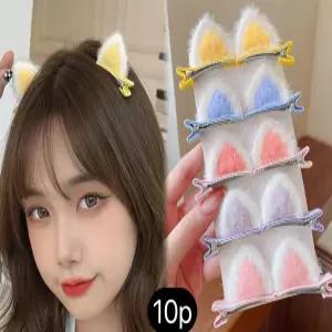 고양이 머리핀 세트 귀모양 헤어집게핀 5쌍