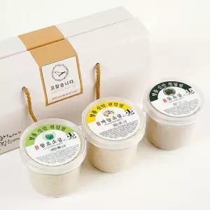 3년숙성 소금 선물용 3종SET 각300g 함초+톳+마늘