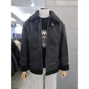 [바쏘옴므] 세이브존03 바쏘옴므 남자 블랙 양가죽 배색 무스탕 점퍼 WSAGZ4UA47AG (S42297558)