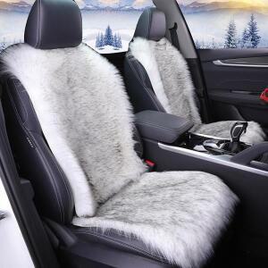 인조 양모 자동차 시트 쿠션 겨울용 따뜻한 롱헤어 보호 패드 부드러운 플러시 커버 퍼플 블랙