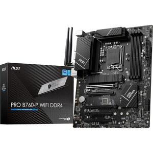 MSI PRO B760-P WiFi DDR4 시리즈 마더보드(12/13/14세대 인텔 프로세서, LGA 1700, DDR4, PCIe 4.0, M.2, 2.5Gbps LAN, USB 3.2 Gen2, HDMI/DP, Wi-Fi 6E, Bluetooth 5.3, ATX 지원)