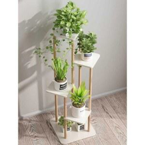 거실화분정리대 원목 인테리어 선반 베란다 계단식 5단 진열대 화분 다이 받침대