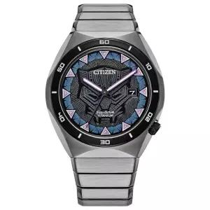[미국수입정품] 시티즌 Citizen 남성용 Eco-Drive 마블 블랙 팬서 시계, 슈퍼 티타늄, 아트 멀티 컬러 다이