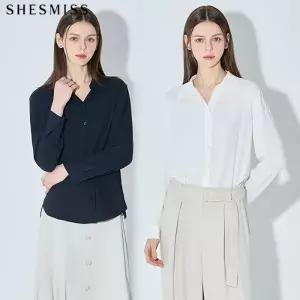 [쉬즈미스] 여성스러운 오픈카라 폴리 셔츠