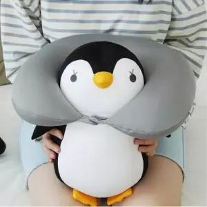 [마이모노샵] 장난감 선물 펭귄 캐릭터 애착 봉제 목쿠션 인형