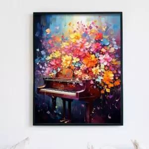 DIY 명화 그리기 40x50cm 피아노와 꽃/색칠/하기/유화/그림/세트/캔버스/페인팅/액자/취미용/취미