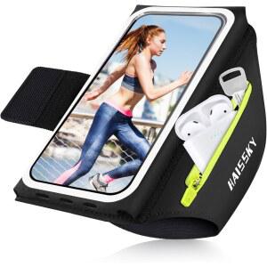 아이폰 16 프로 맥스 16E 15 14 13 플러스용 입체 러닝 스포츠 폰 암밴드, 지퍼 이어폰 차키 백 암밴드 파우치