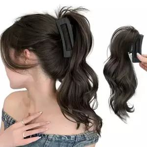 웨이브 가발 포니테일 물결 붙임머리 집게 가발 고열사 여자 머리