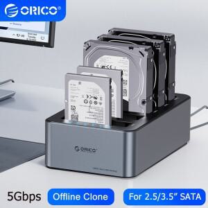 ORICO 4/5베이 HDD 도킹 스테이션 오프라인 클론 하드 드라이브 케이스 외장 2.5/3.5인치 SATA SSD 인클로