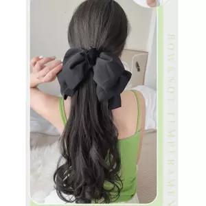 웨이브 리본 가발 핀 집게 분리형 리본매듭롱웨이브브라운블랙