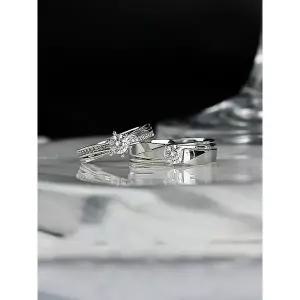 [샤밍주얼리]3부 다이아 커플링 천연 GIA 샬롯 반지 프러포즈 예물 결혼 기념일 선물