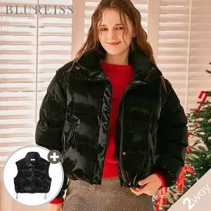 [신세계라이브쇼핑][블루레이스] [2WAY]유광 벨벳 웰론 패딩점퍼_B5W1JP4181