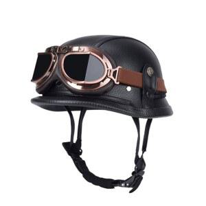 독일군헬멧 오토바이 반모 머리둘레cm 페이스 할리 기입 빈티지 헌팅캡 A모델 올블랙