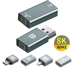 모니터 프로젝터 4K 비디오 암-수 DP 1.4 어댑터 HDTV 호환 변환기 미니 소형 디스플레이 포트