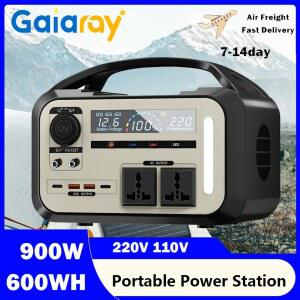 충전 배터리 전원 600WH 발전소 리튬인산철 태양광 900W 캠핑 110V 및 가이아레이 휴대용 공급 장치 야외 220V RV용