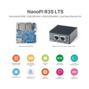NanoPi R3S LTS 및 콤보 1GB/2GB LPDDR4X RAM 및 0GB/32GB eMMcRK3566 쿼드 Cortex-A55 듀얼 GB LAN HDMI O