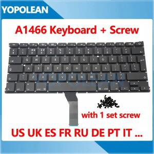 Macbook Air 13 A1369 A1466 미국 영국 스페인 프랑스어 러시아어 2011-2017 년용 나사가있는 새 노트북 키