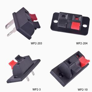 WP2 스테레오 스피커 플레이트 터미널 스트립 보드 2 웨이 바인딩 포스트 커넥터 소켓 블록 푸시형 LED 용
