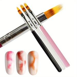 소프트 그라데이션 네일 브러쉬 드로잉 페인팅 나일론 헤어 DIY UV 젤 블룸 나무 손잡이 블랙 화이트 핑크