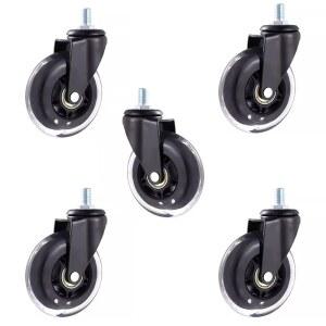 웨건바퀴 인치 M8 M10 PU 스크류 롤러 아이스 전기 영동 엔터테인먼트 장비 스쿠터 유니버설 Brak 음소거 캐스터