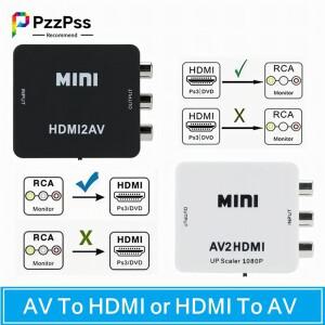 HDMI 호환-AV RCA CVSB LR 비디오 스케일러 컨버터 박스 지지대 NTSC PAL HD 720P1080P AV RCA-HDMI 호환