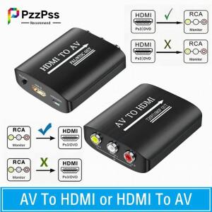 HD 720P1080P AV RCA-HDMI 호환 어댑터 HDMI 호환-AV RCA CVSB LR 비디오 스케일러 변환기 상자 지원 NTSC