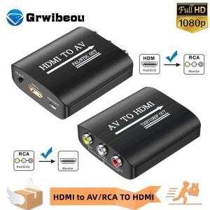 1080P HDMI 호환 AV RCA CVSB LR 비디오 스케일러 어댑터 HD 박스 변환기 AV-HDMI 지원 PAL