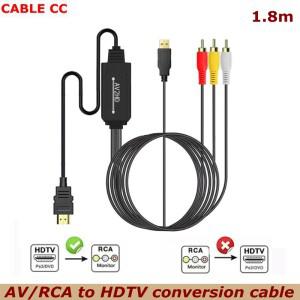 AV-HDMI - USB 전원 공급 장치를 갖춘 고화질 TV-프로젝터용 호환 변환기