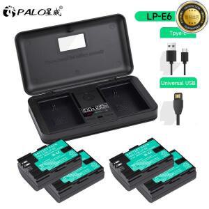 캐논 배터리 및 LCD 듀얼 충전기 LP E6 EOS 6D 7D 5D Mark II IV R5 R6 2850mAh