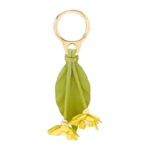 로에베 그린 리프 플로럴 참 가죽 키체인 C621232 XMK8104