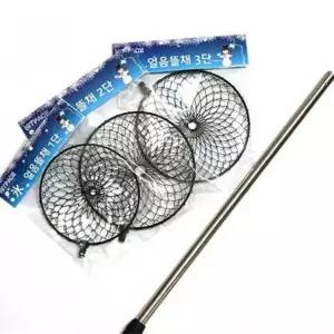 얼음 낚시용 스테인리스 얼음뜰채 겨울 빙어 송어 뜰채