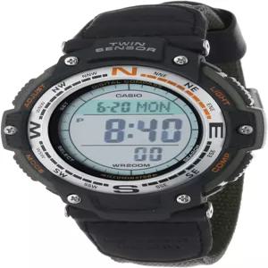 카시오 SGW100 시리즈 디지털 시계 컴퍼스 200만 WR 100 SEC 스톱워치 방향 및 온도를 위한 트윈 센서 저온