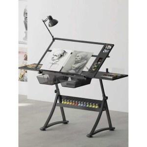 드로잉책상 플레이트 디자이너 페인팅 원목 화이트