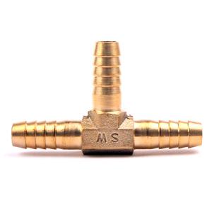 T 형 신주 호스 연결대 8 9.5 11 13 mm 배관 수도 황동 에어 연결 니플 닛뿔 파이프 이음대 분할 분배