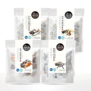 [해통령]해물 다시팩 150g 4종 세트 디포리/야채/꽃게/통멸치 (10개x4팩)