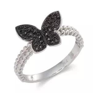 [비앤비골드] 14K/18K 블랙 나비 반지 NPR18951